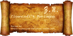 Zisencsák Marianna névjegykártya